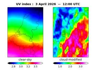 UV index map at 1200 UTC