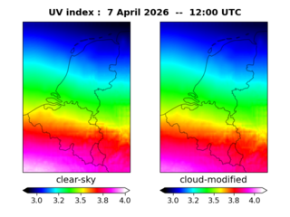 UV index map at 1200 UTC