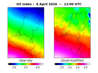 UV index map at 1200 UTC