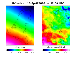 UV index map at 1200 UTC