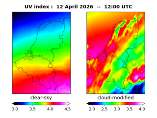 UV index map at 1200 UTC