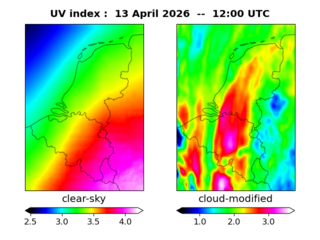 UV index map at 1200 UTC