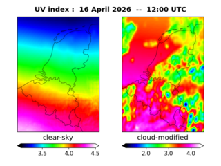 UV index map at 1200 UTC