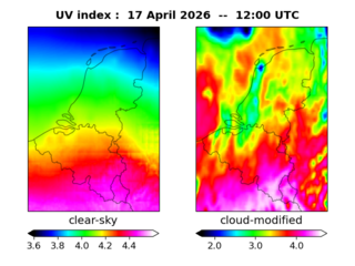UV index map at 1200 UTC