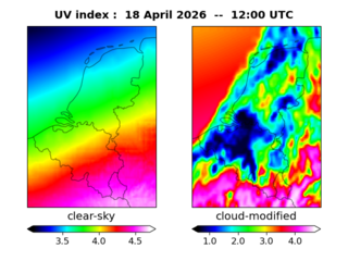 UV index map at 1200 UTC