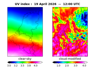 UV index map at 1200 UTC