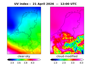 UV index map at 1200 UTC
