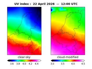 UV index map at 1200 UTC