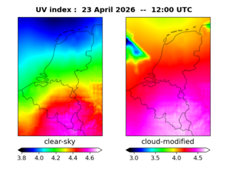 UV index map at 1200 UTC