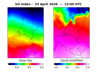 UV index map at 1200 UTC