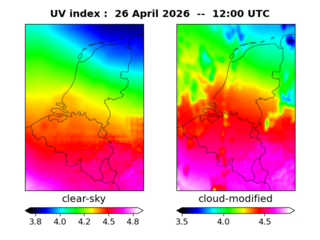 UV index map at 1200 UTC