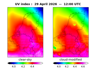UV index map at 1200 UTC