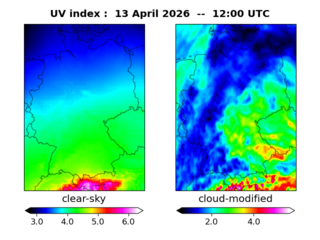 UV index map at 1200 UTC