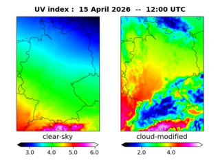 UV index map at 1200 UTC