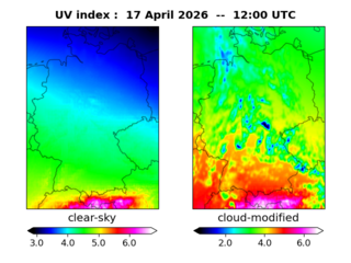 UV index map at 1200 UTC