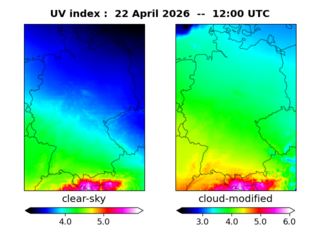 UV index map at 1200 UTC