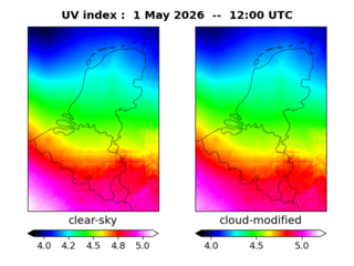 UV index map at 1200 UTC