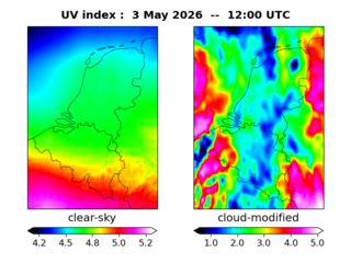 UV index map at 1200 UTC