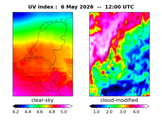 UV index map at 1200 UTC