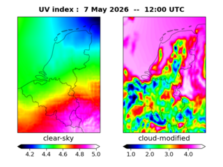 UV index map at 1200 UTC