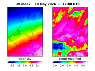 UV index map at 1200 UTC