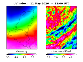 UV index map at 1200 UTC