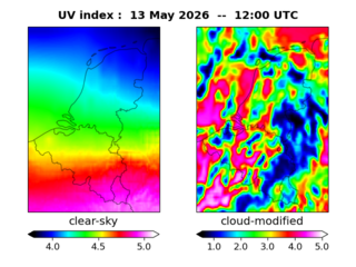 UV index map at 1200 UTC