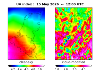 UV index map at 1200 UTC