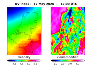 UV index map at 1200 UTC
