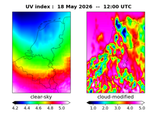 UV index map at 1200 UTC