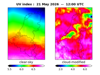 UV index map at 1200 UTC