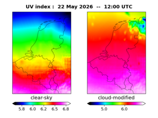 UV index map at 1200 UTC