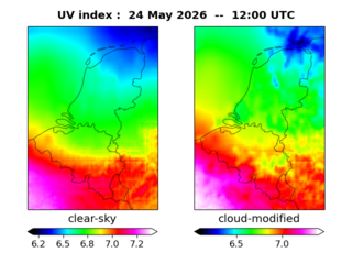UV index map at 1200 UTC