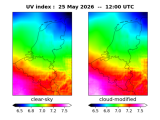 UV index map at 1200 UTC