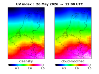 UV index map at 1200 UTC