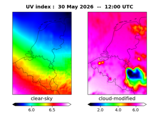 UV index map at 1200 UTC