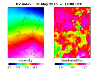 UV index map at 1200 UTC