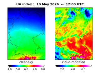 UV index map at 1200 UTC