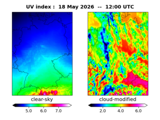 UV index map at 1200 UTC