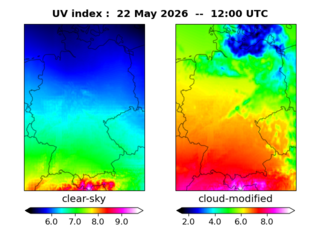 UV index map at 1200 UTC