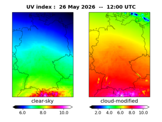 UV index map at 1200 UTC