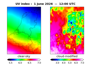 UV index map at 1200 UTC