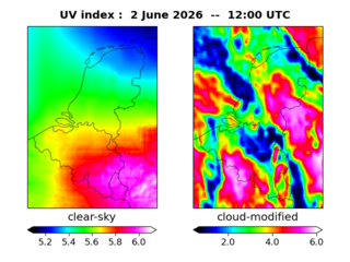 UV index map at 1200 UTC