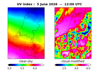 UV index map at 1200 UTC