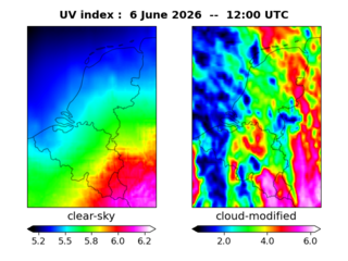UV index map at 1200 UTC