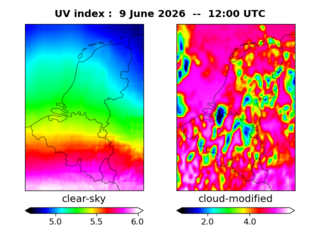 UV index map at 1200 UTC