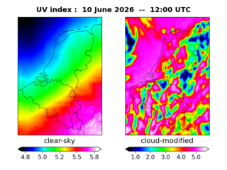 UV index map at 1200 UTC