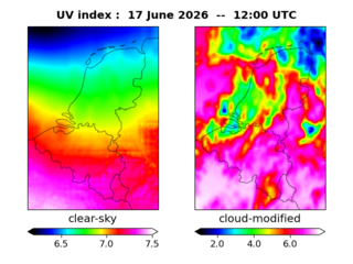 UV index map at 1200 UTC