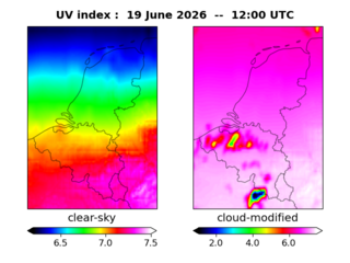UV index map at 1200 UTC