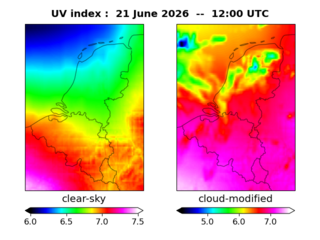 UV index map at 1200 UTC